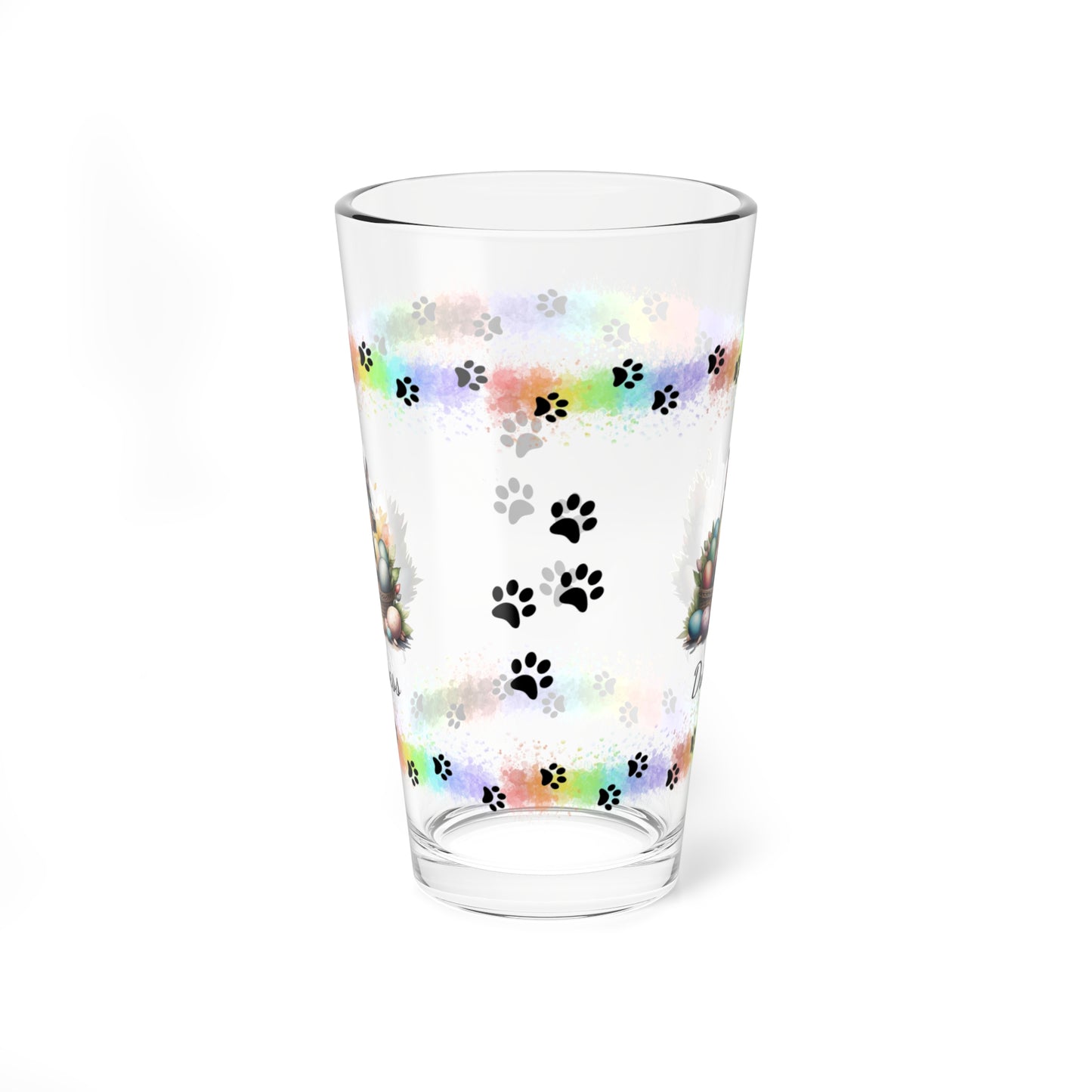 Doberman Personalized Easter Puppy 16oz Pint Glass - Custom Dog Design, Mental Health Gift, Easter Décor, and Festive Celebrations