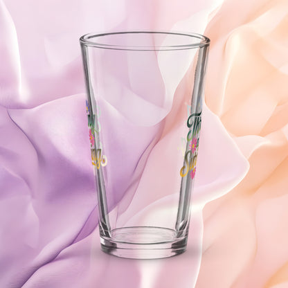 Thriving After Surviving pint glass, PTSD recovery quote, empowerment drinkware for survivors