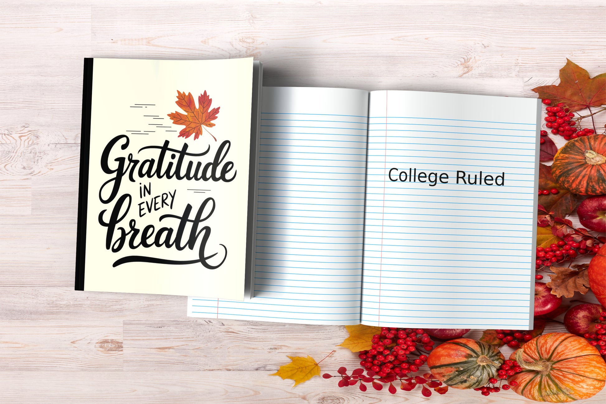 Gratitude In Every Breath Composition Notebook