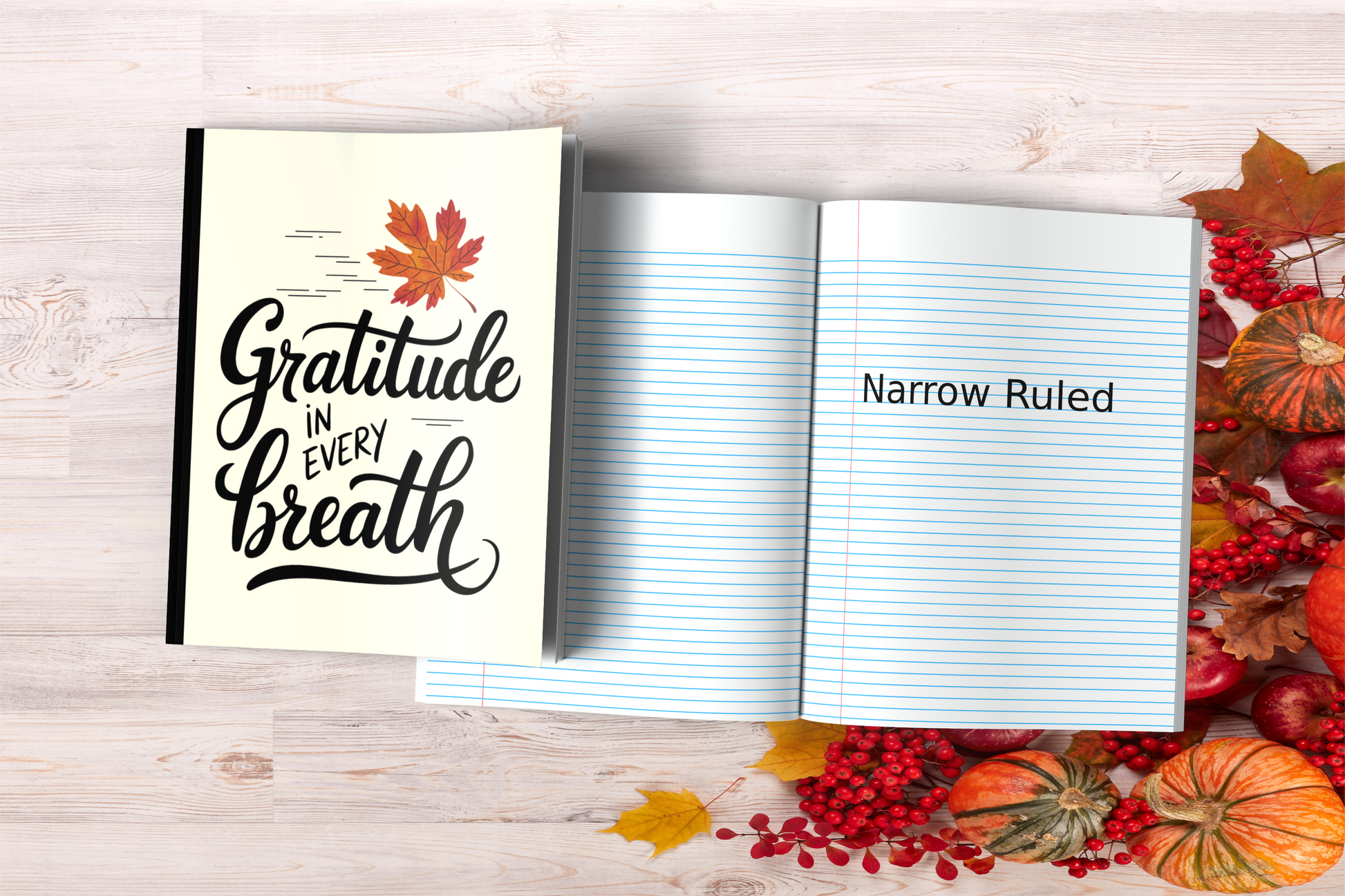 Gratitude In Every Breath Composition Notebook