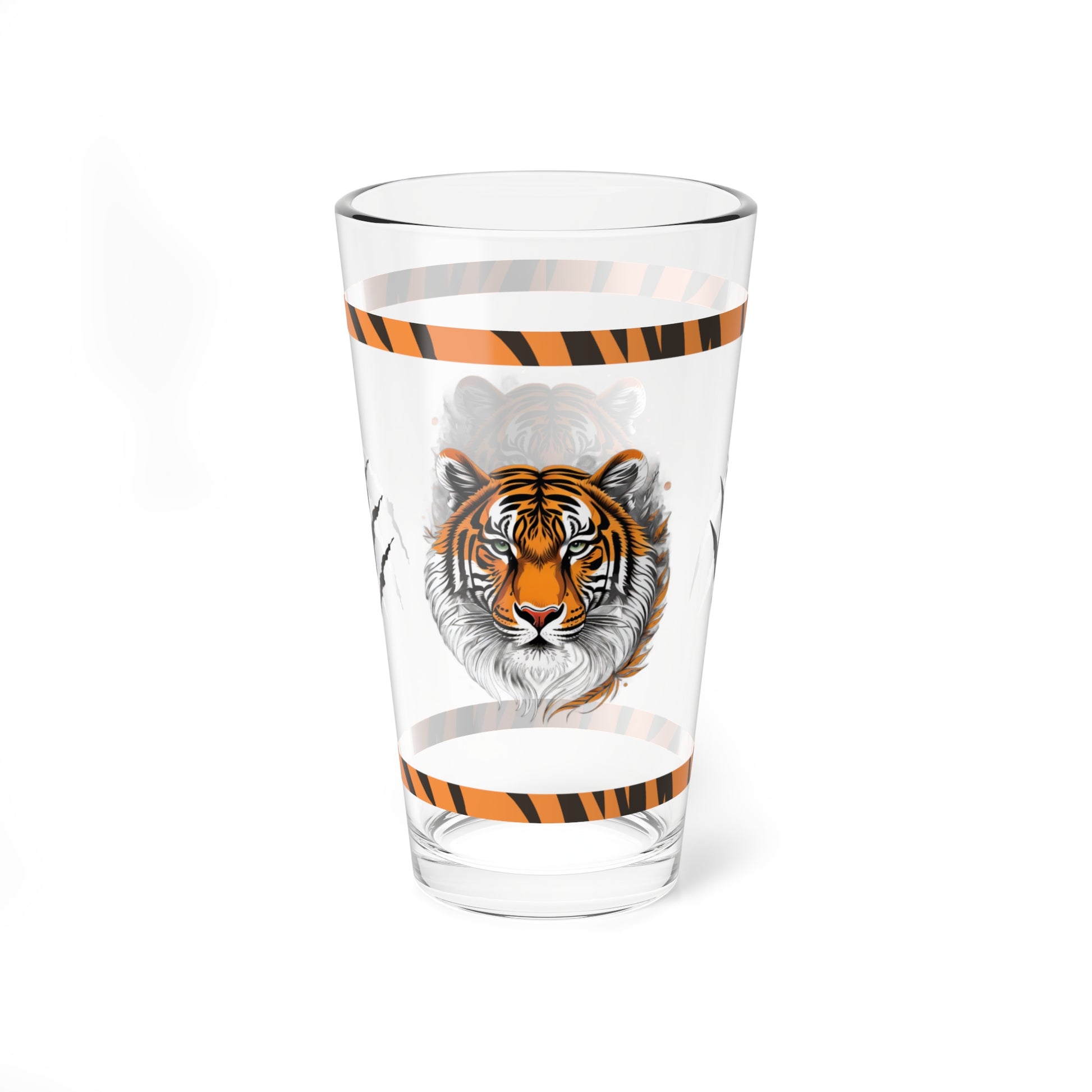 Bold Resilience 16oz Tiger Pint Glass - Inspiring Strength, Courage, and Empowerment
