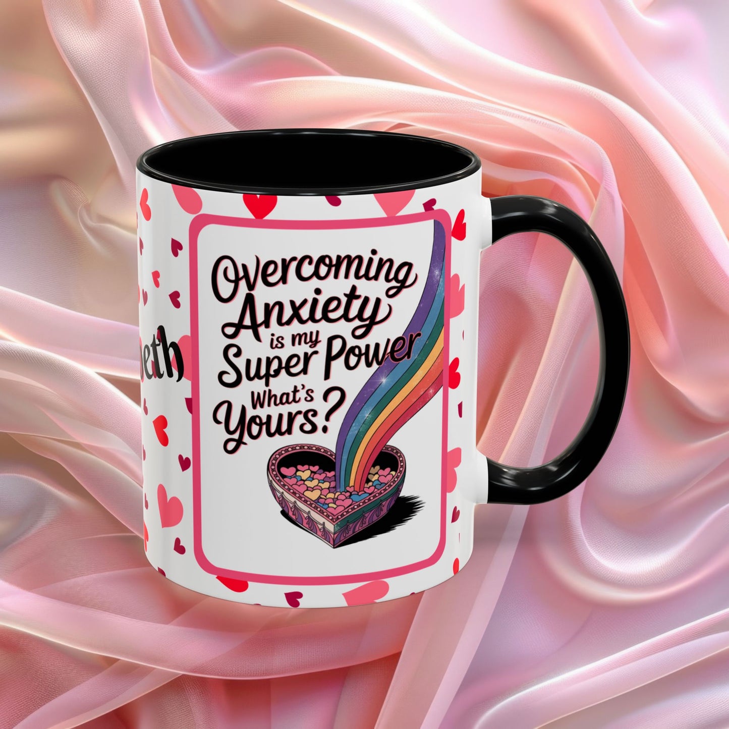 Overcoming Anxiety Valentines mug with soothing affirmation, Valentine coffee cup for reassurance