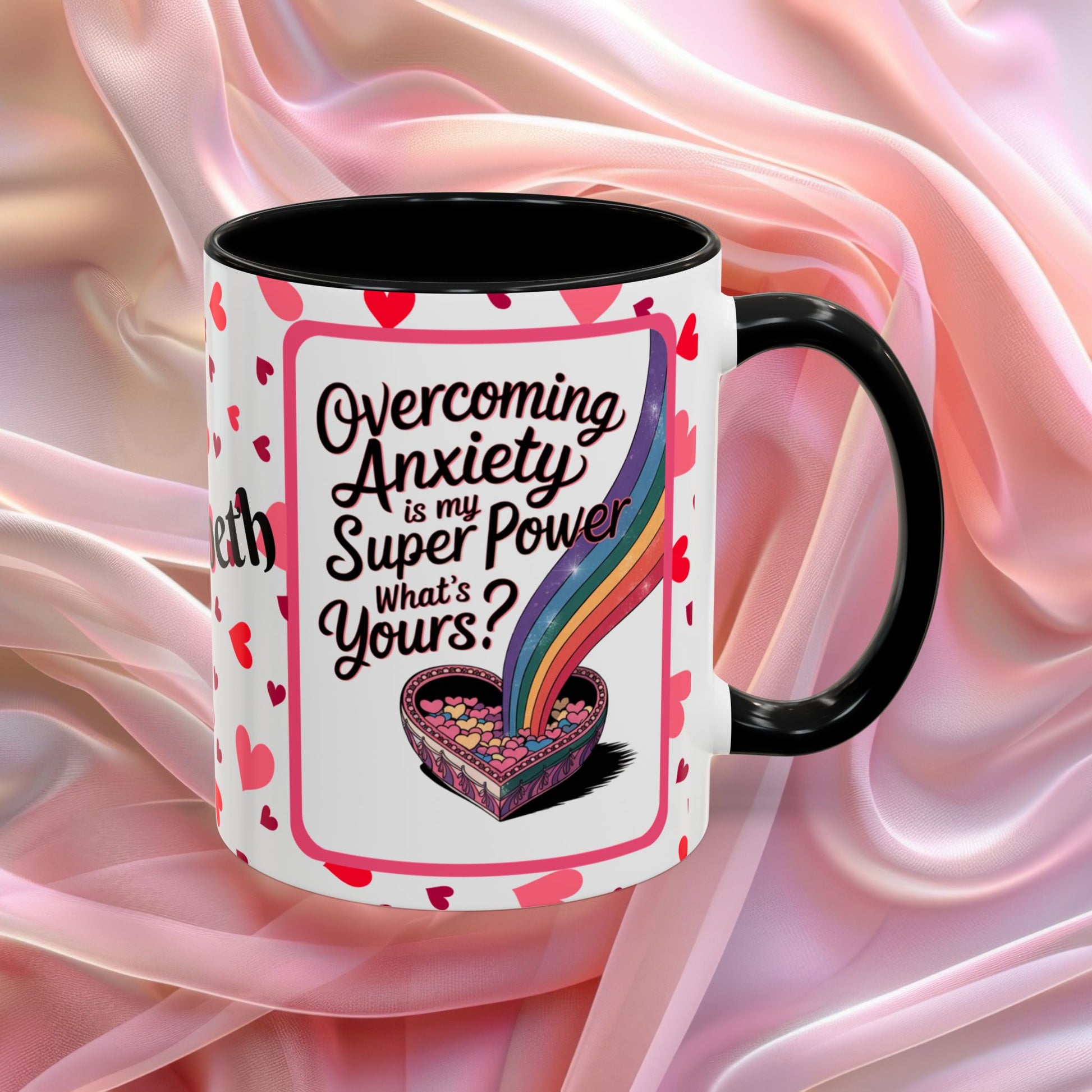 Overcoming Anxiety Valentines mug with soothing affirmation, Valentine coffee cup for reassurance