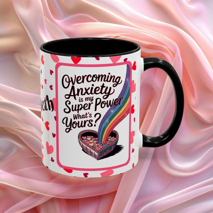 Overcoming Anxiety Valentines mug with soothing affirmation, Valentine coffee cup for reassurance