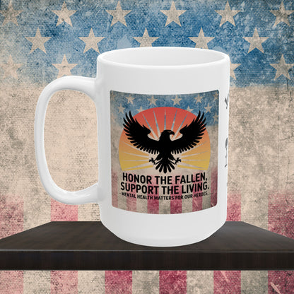 Personalized Memorial Day Mug - "Honor The Fallen, Support The Living" PTSD Support Tribute