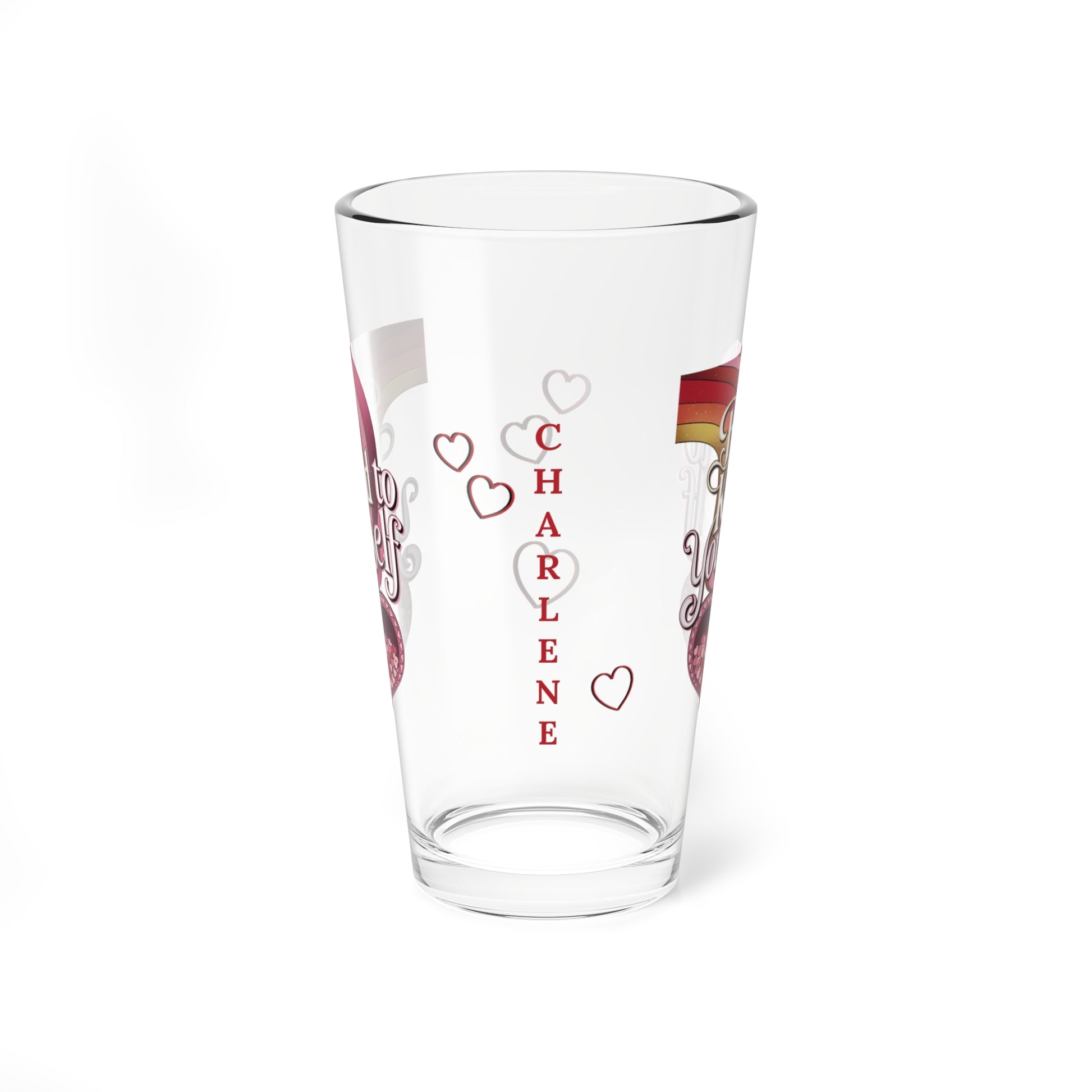 Be Kind To Yourself: Personalized Valentine's Day Affirmation Pint Glass – Valentine's Day Self-Care Gift, Mindful Positivity Drinkware