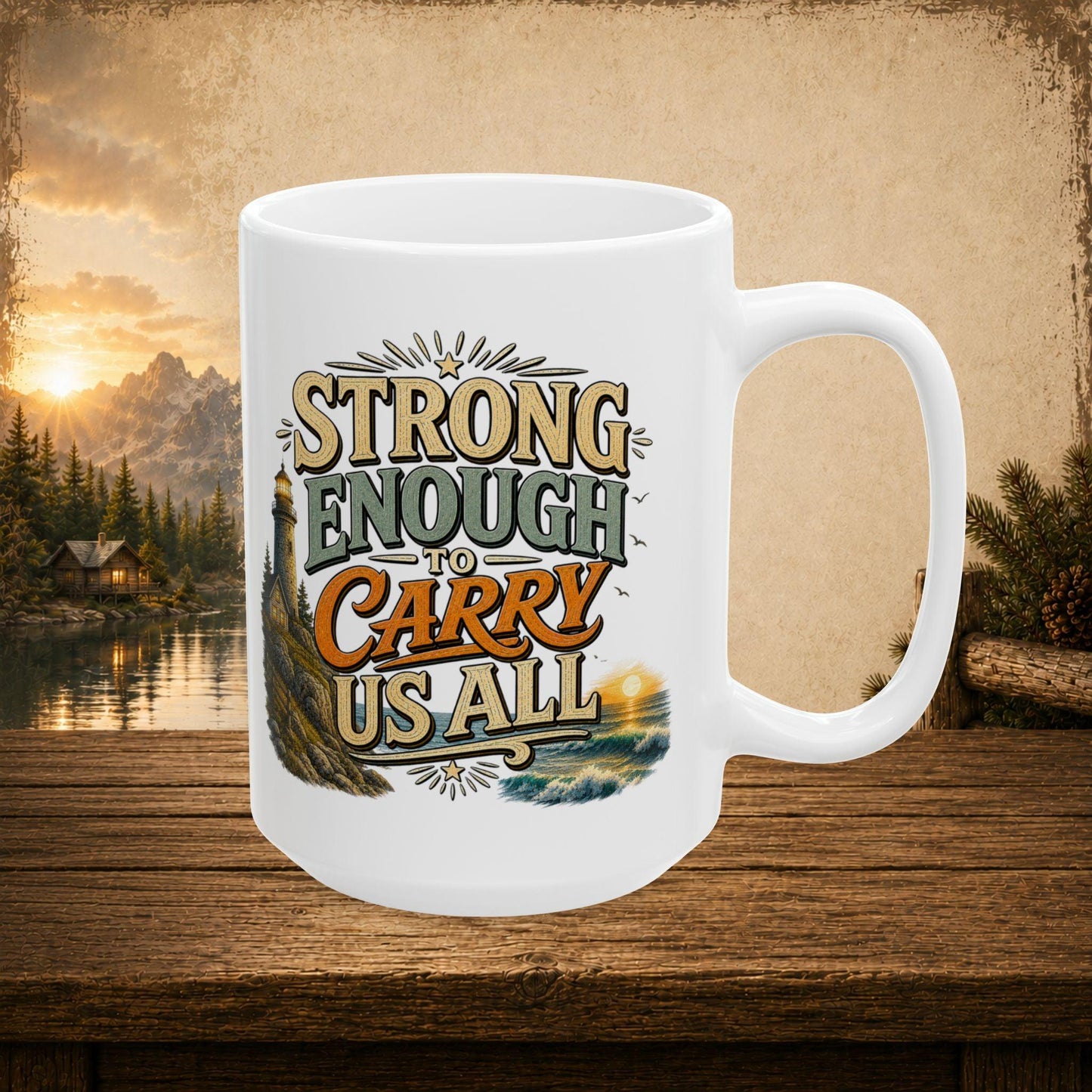 Shop our premium strong enough to carry us all mug from MySisterIsASurvivor.