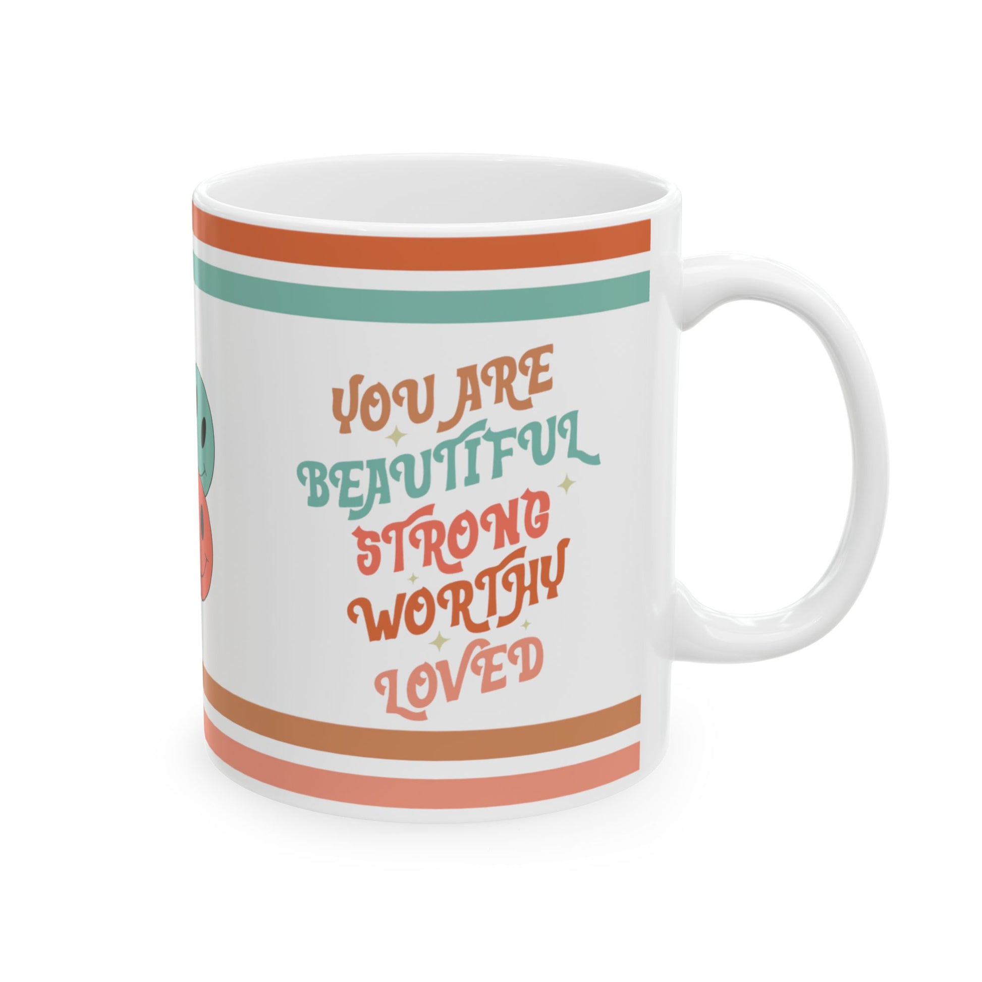 You Are Beautiful Strong Worthy Loved Retro Ceramic Mug, (11oz, 15oz)