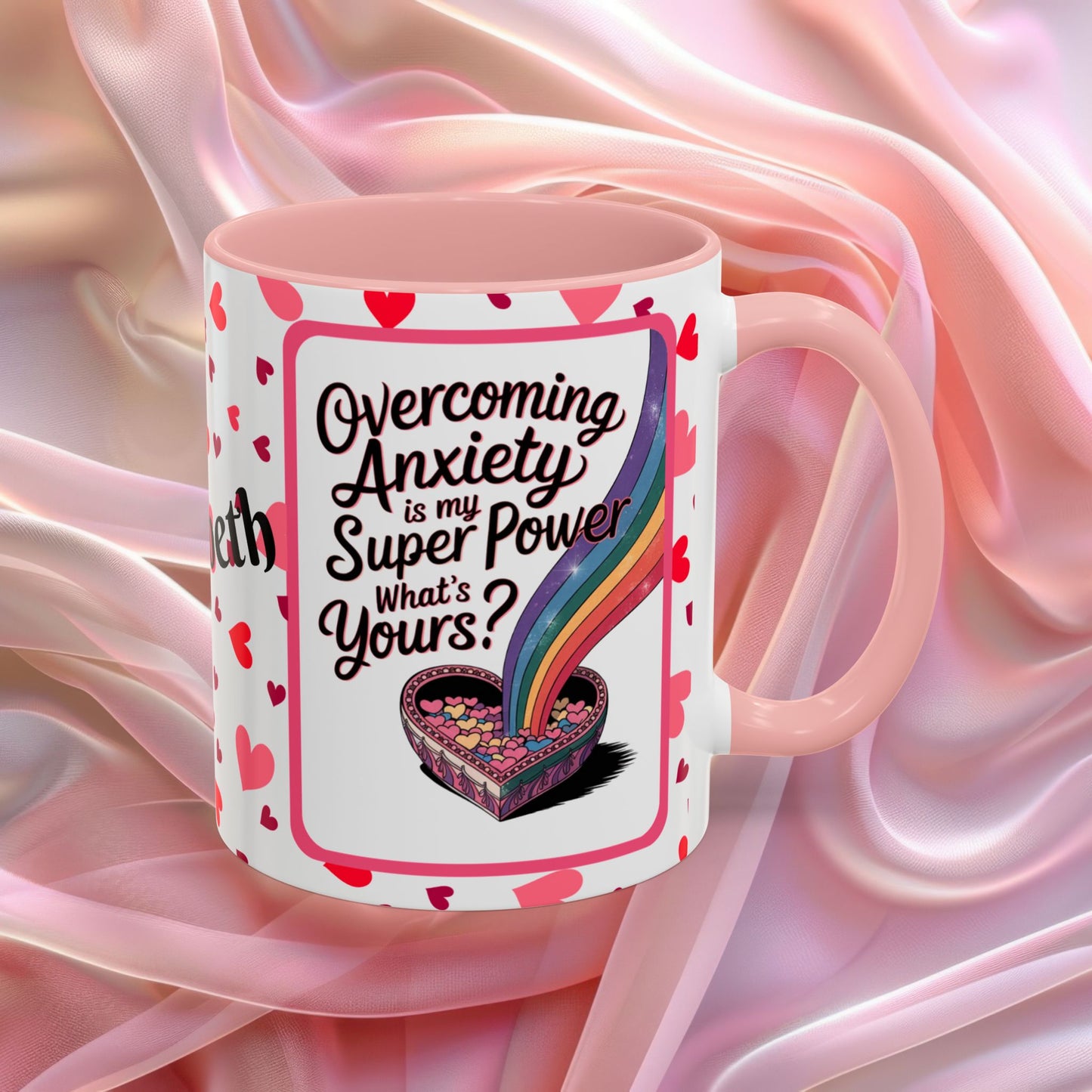 Overcoming Anxiety Valentines mug with soothing affirmation, Valentine coffee cup for reassurance