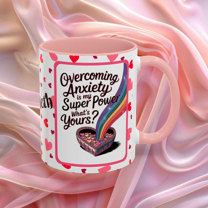 Overcoming Anxiety Valentines mug with soothing affirmation, Valentine coffee cup for reassurance