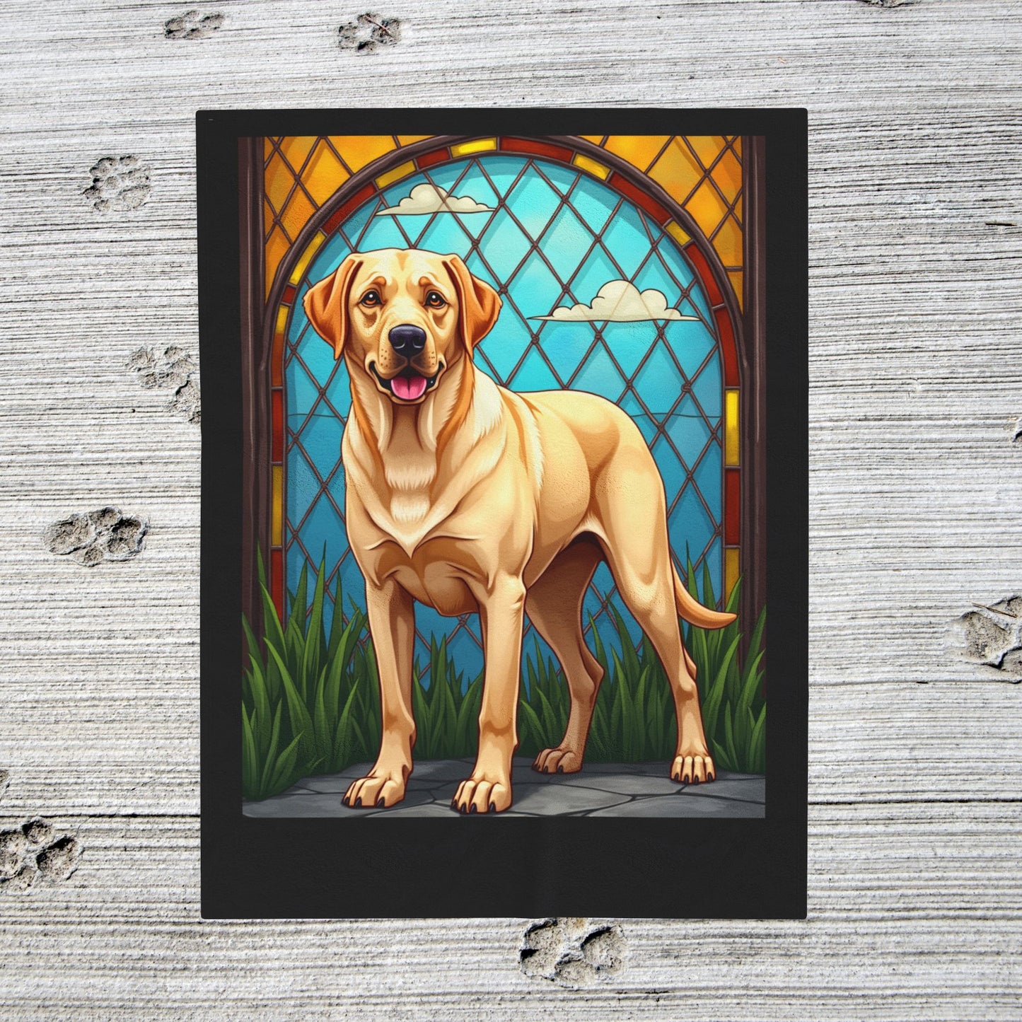 Labrador Retriever Yellow Coat Blanket, Velveteen Plush Custom Dog Lover Throw, Gift for Pet Owners