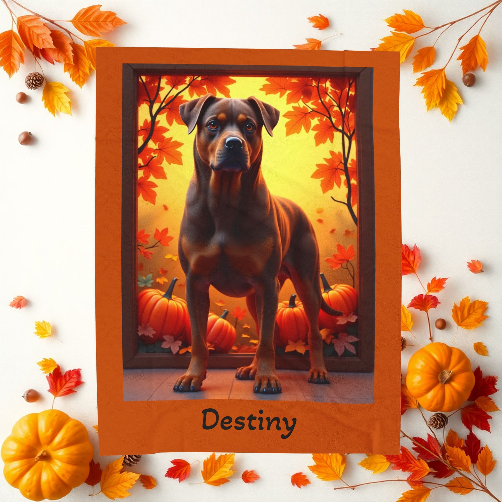 Chocolate and Tan Rottweiler velveteen plush blanket, personalized dog throw for Rottweiler owners - MySisterIsASurvivor