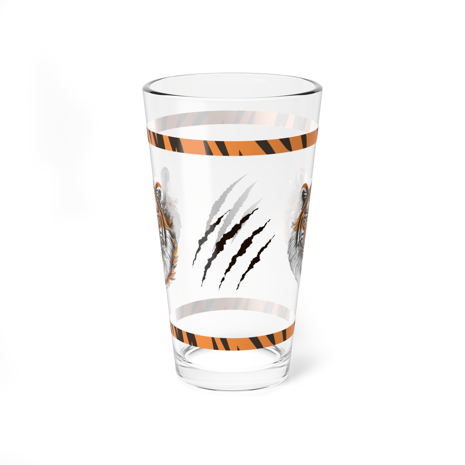 Bold Resilience 16oz Tiger Pint Glass - Inspiring Strength, Courage, and Empowerment