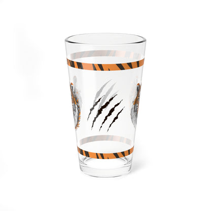 Bold Resilience 16oz Tiger Pint Glass - Inspiring Strength, Courage, and Empowerment