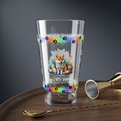 Shiba Inu Personalized Easter Puppy 16oz Pint Glass - Custom Dog Design, Mental Health Gift, Easter Décor, and Festive Celebrations