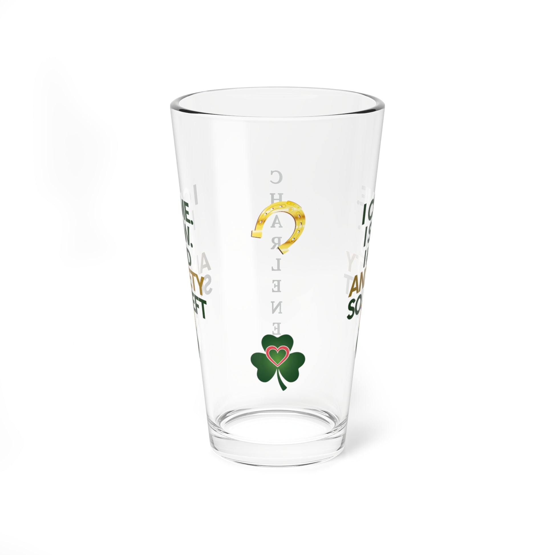 I Came. I Saw. I Had Anxiety So I Left: Personalized St. Patrick's Day Pint Glass - Customizable Name for Happiness and Positivity
