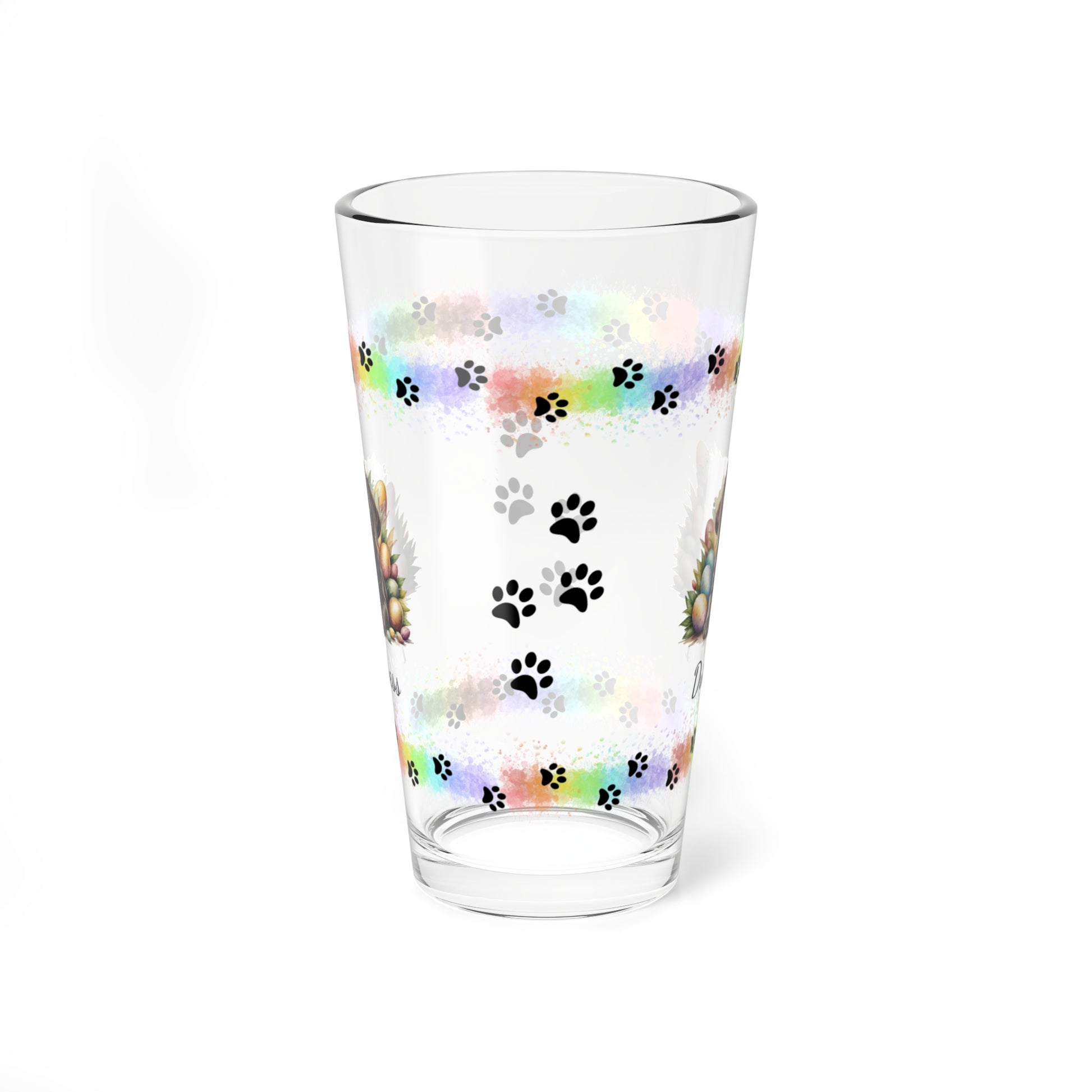 Chocolate Labrador Personalized Easter Puppy 16oz Pint Glass - Custom Dog Design, Mental Health Gift, Easter Décor, and Festive Celebrations