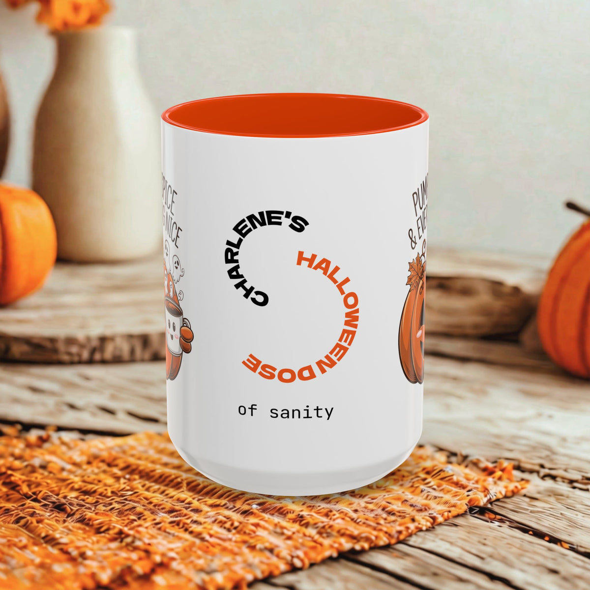 Pumpkin Spice and Everything Nice - Personalized Halloween Mug for Fall Coffee Lovers