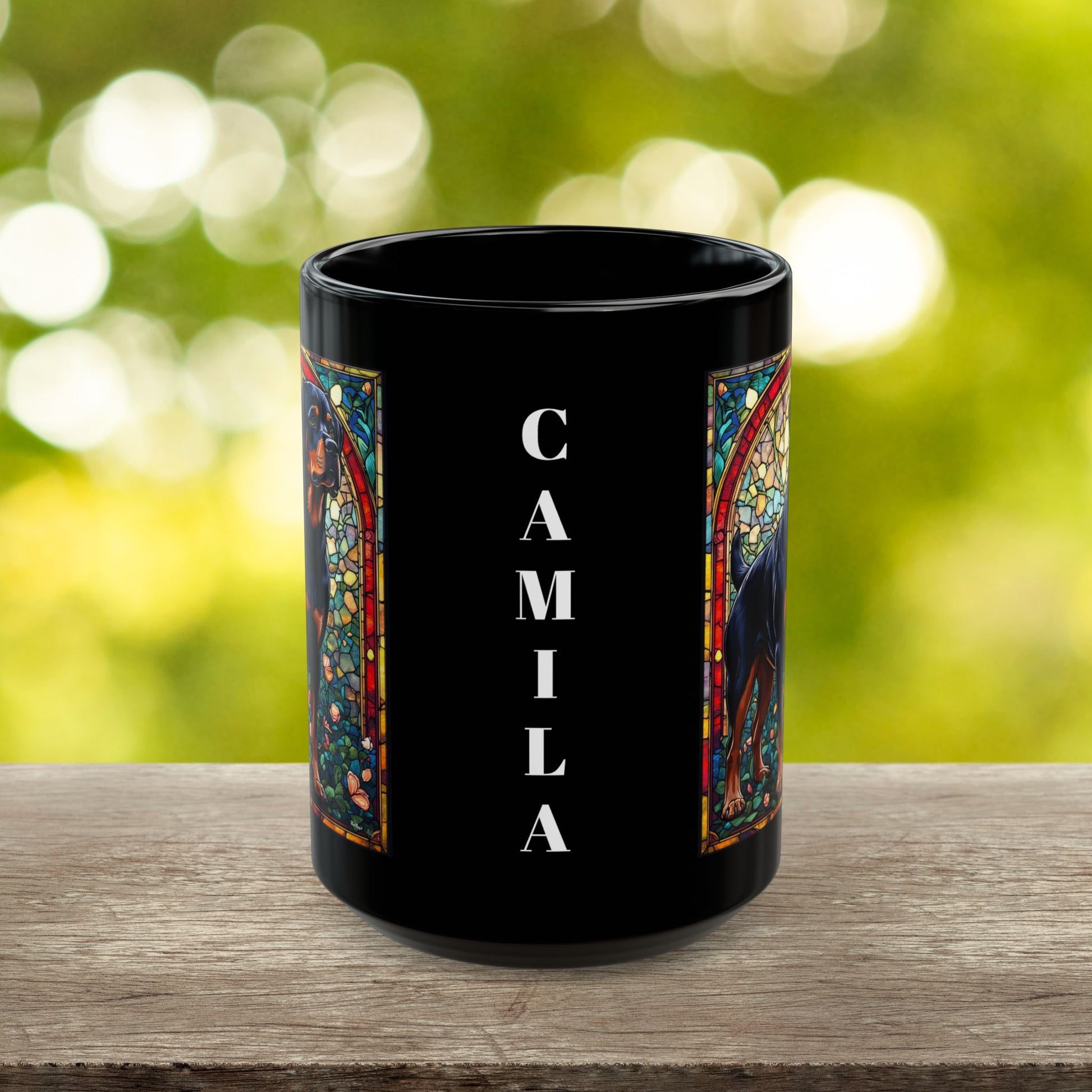 Rottweiler (Black & Mahogany) Personalized Mug, Pet Lover Mug, Dog Coffee Mug, Custom Name Mug, Dog Lover Gift, Dog-Themed Mug, Rottie Mug