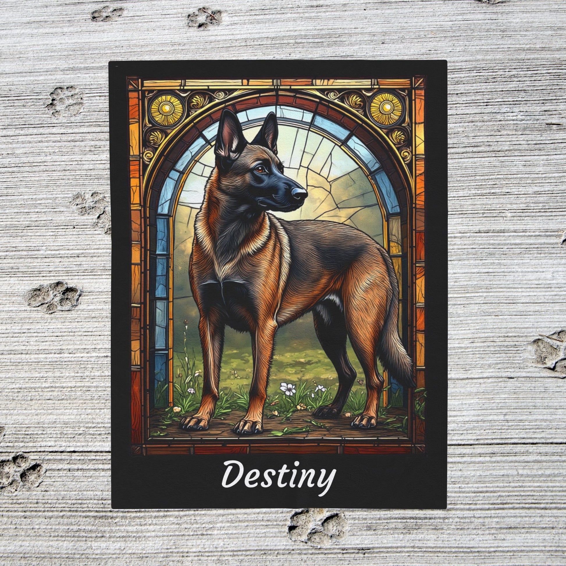 Belgian Malinois Fawn Sable Coat Blanket, Custom Dog Art Throw, Personalized Gift for Humans