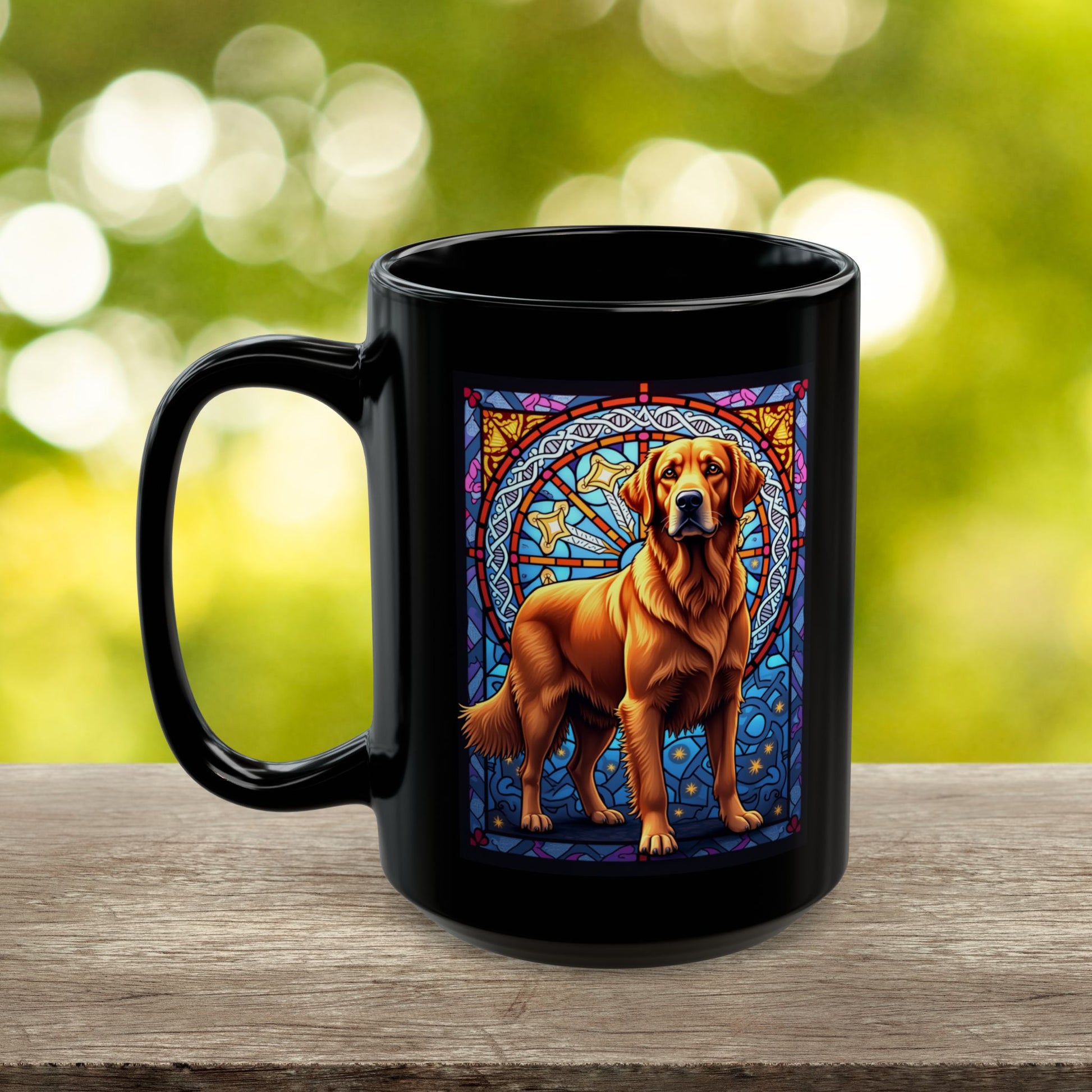 Red Golden Retriever personalized stained glass dog mug, custom gift for Golden Retriever parents
