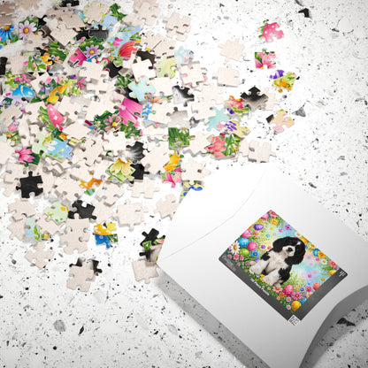 American Cocker Spaniel (Black & White) Easter Puppy Puzzle