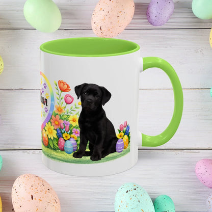 Shop our rottweiler black puppy easter mug featuring the 11oz style option from MySisterIsASurvivor.