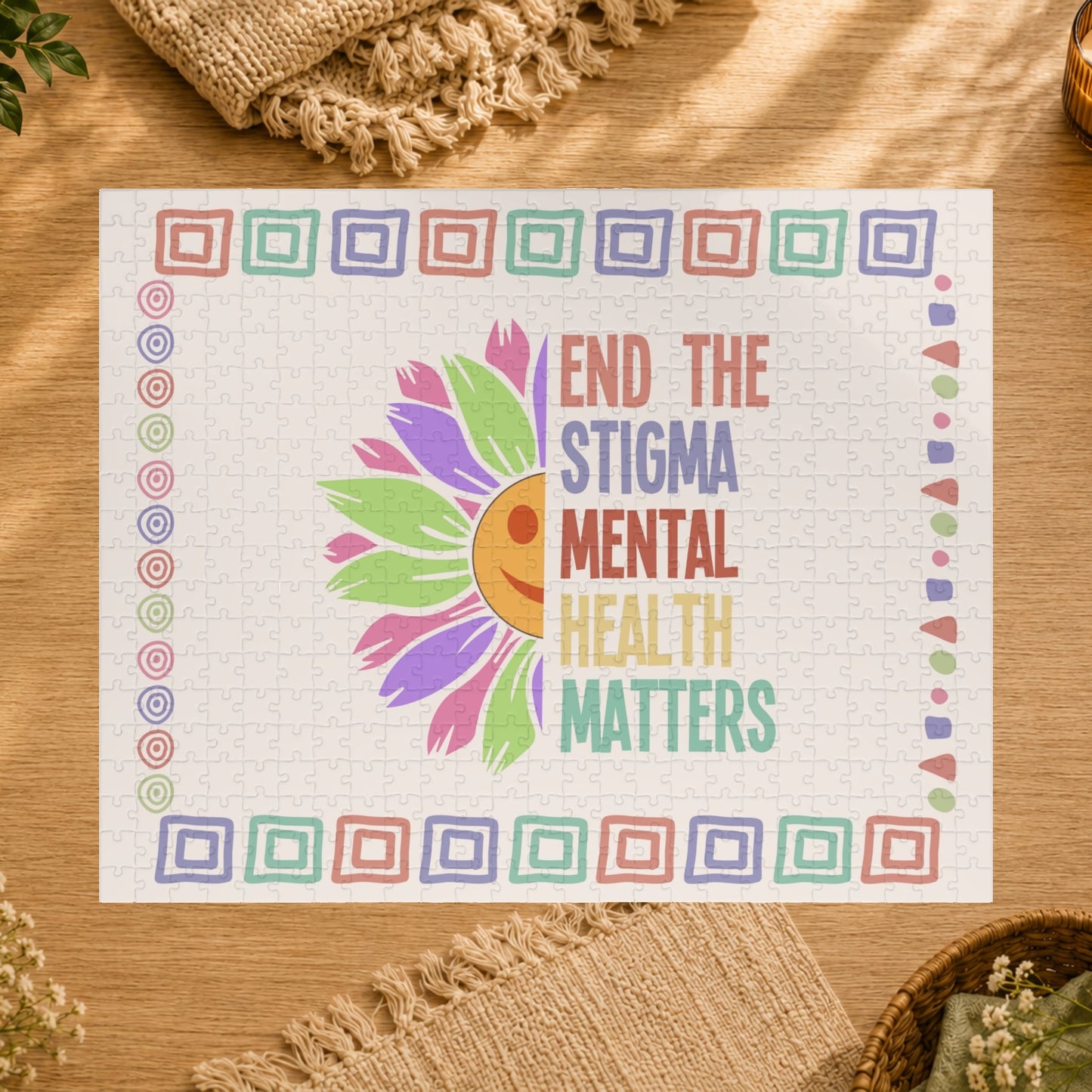 End the Stigma - Mental Health Matters Affirmation Puzzle Gift for Survivors and Puzzle Lovers