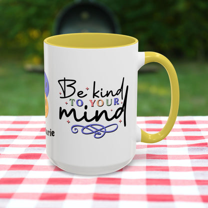 Be Kind to Your Mind - Custom Retro Uplifting Mug for Mental Health Support & Emotional Well-Being