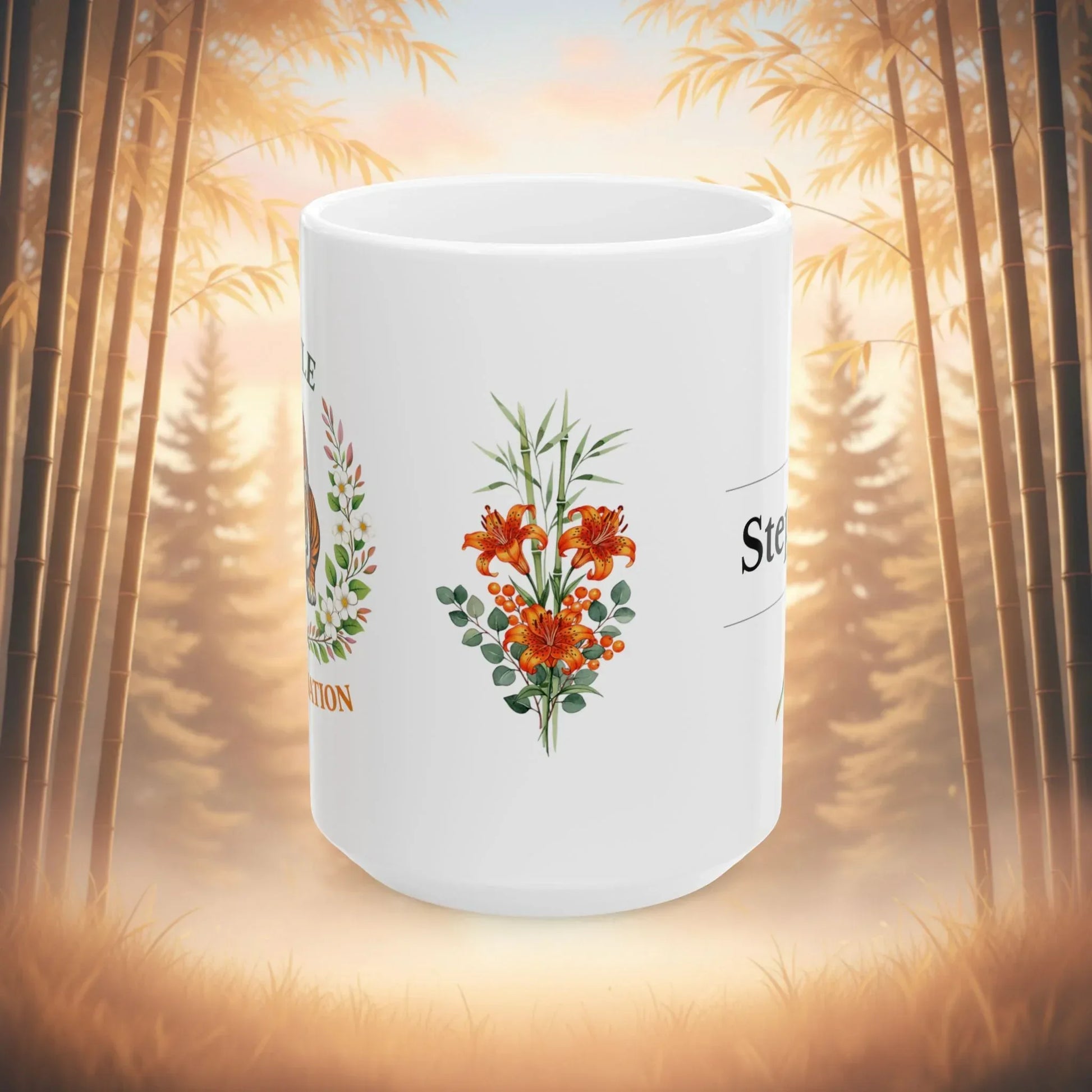 Shop our premium gentle determination tiger mug from MySisterIsASurvivor.