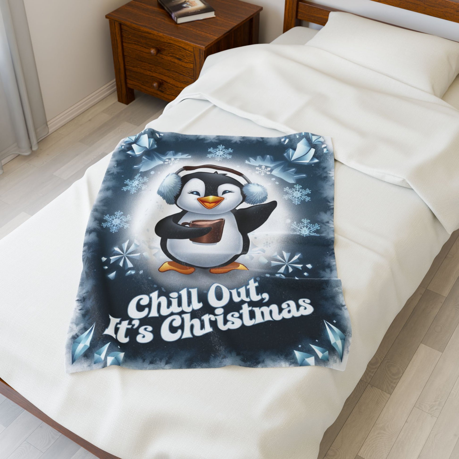 Soft Christmas blanket “Chill Out, It’s Christmas” cozy holiday throw for relaxing and winter comfort