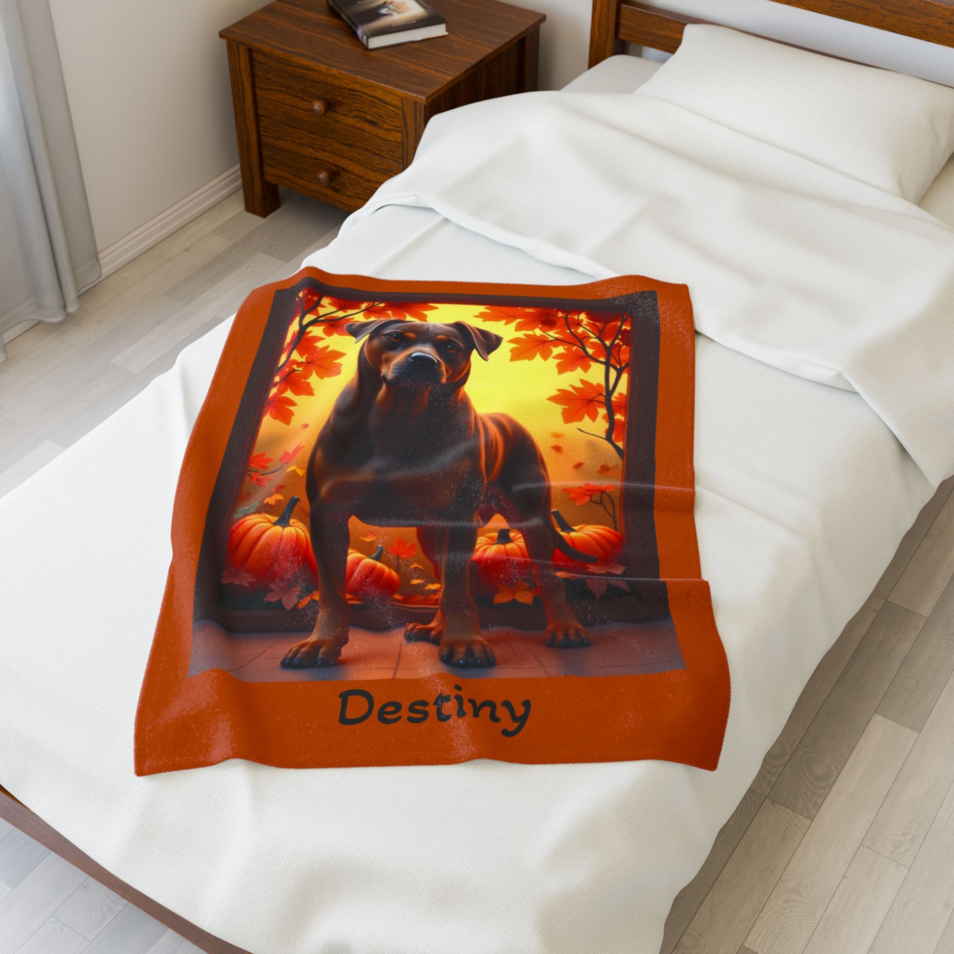 Chocolate and Tan Rottweiler velveteen plush blanket, personalized dog throw for Rottweiler owners - MySisterIsASurvivor