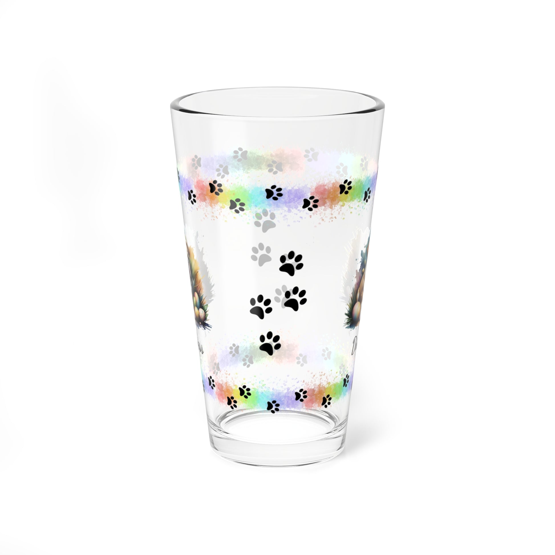Bulldog Personalized Easter Puppy 16oz Pint Glass - Custom Dog Design, Mental Health Gift, Easter Décor, and Festive Celebrations