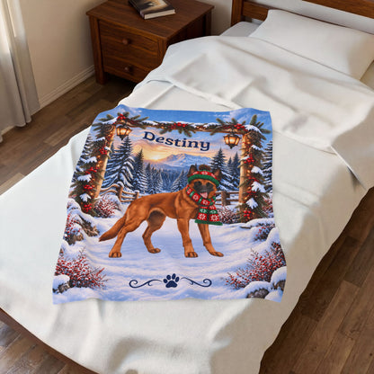 Belgian Malinois (Red Coat) - Personalized Dog Lover Blanket, Custom Name Plush Winter Sofa Throw