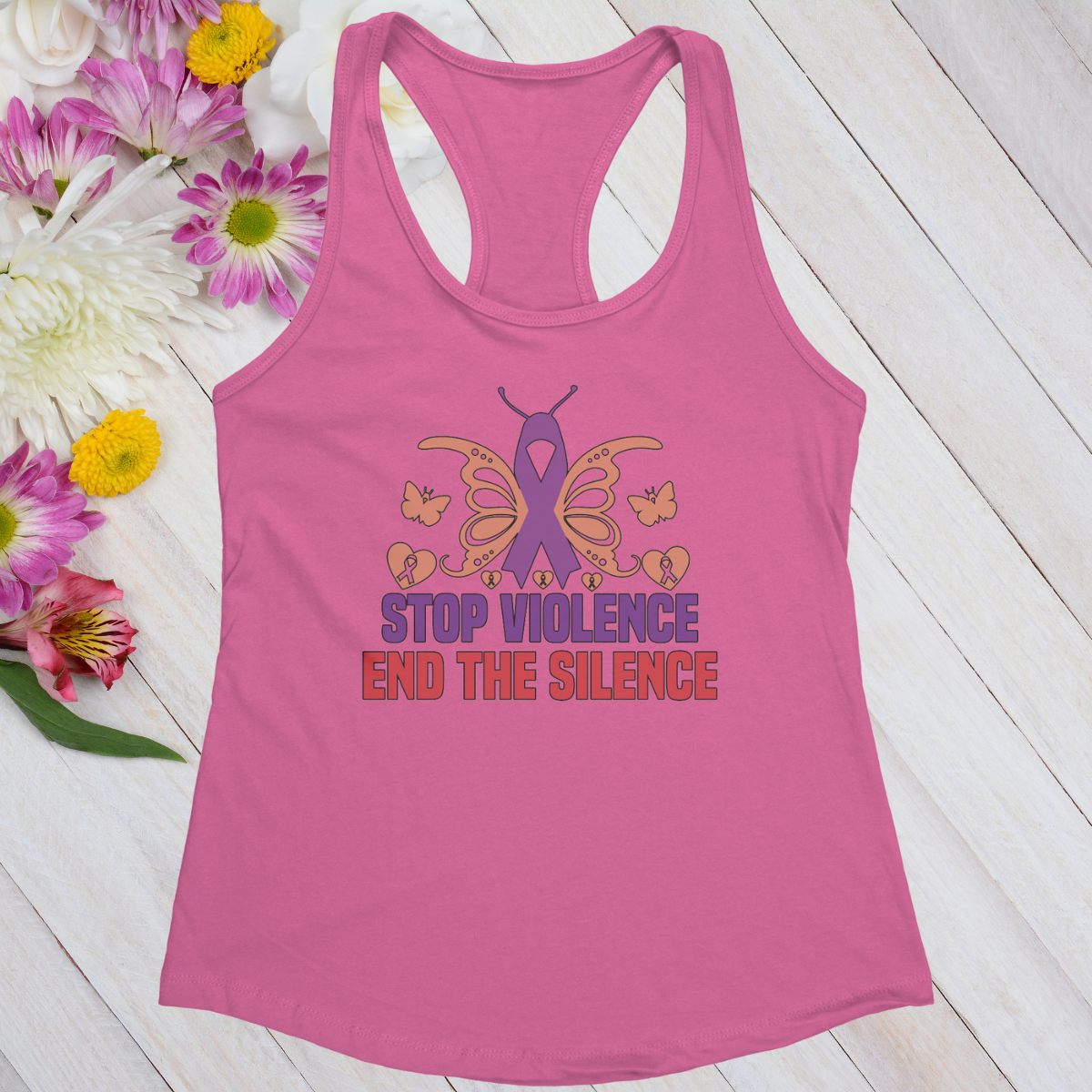 Stop Violence End The Silence Women's Ideal Racerback Tank