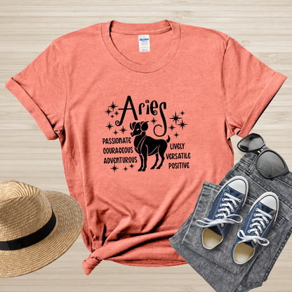 Aries Zodiac T-Shirt, Astrology Shirt for Aries, Horoscope Gift, Aries Birthday, Aries Season Gift, Perfect Aries Gift, Aries Zodiac Tee