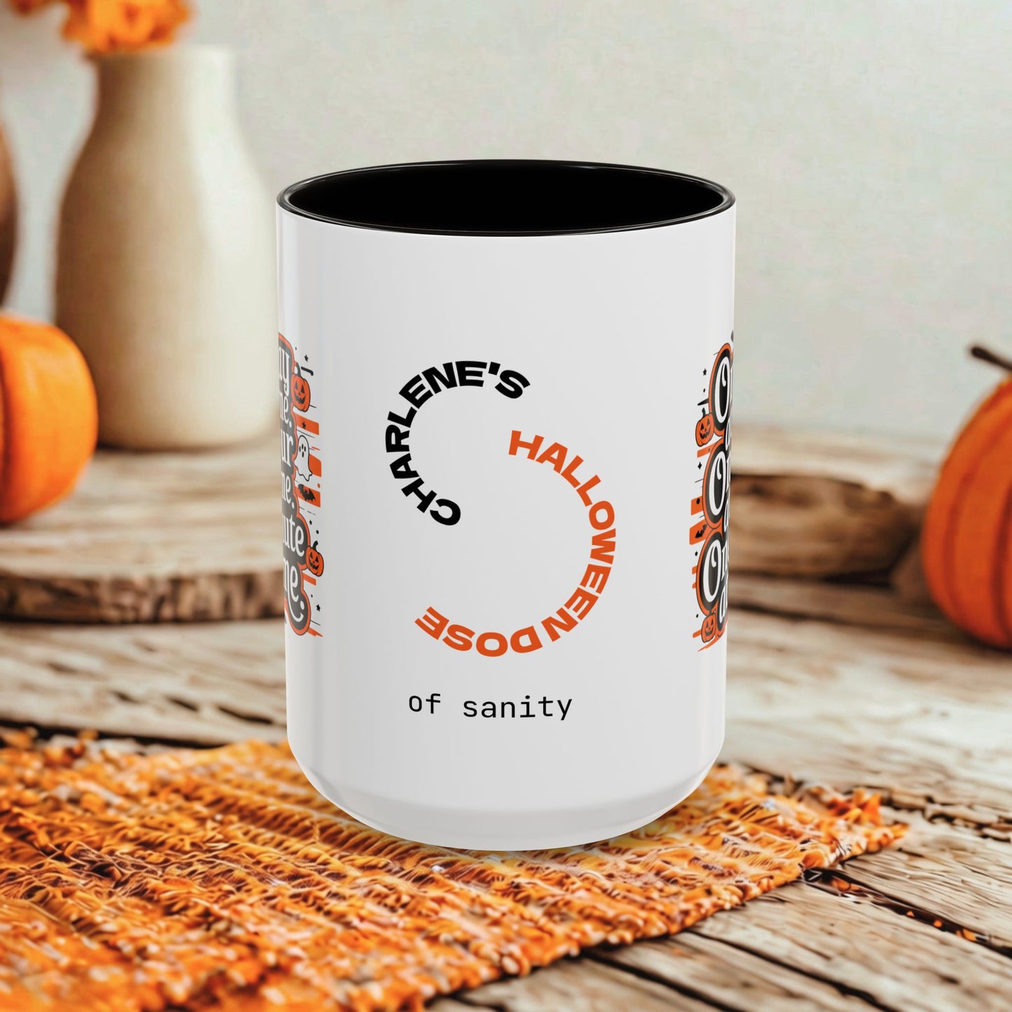 One Day at a Time Halloween Mug - Personalized Recovery & Mental Health Coffee Cup Gift