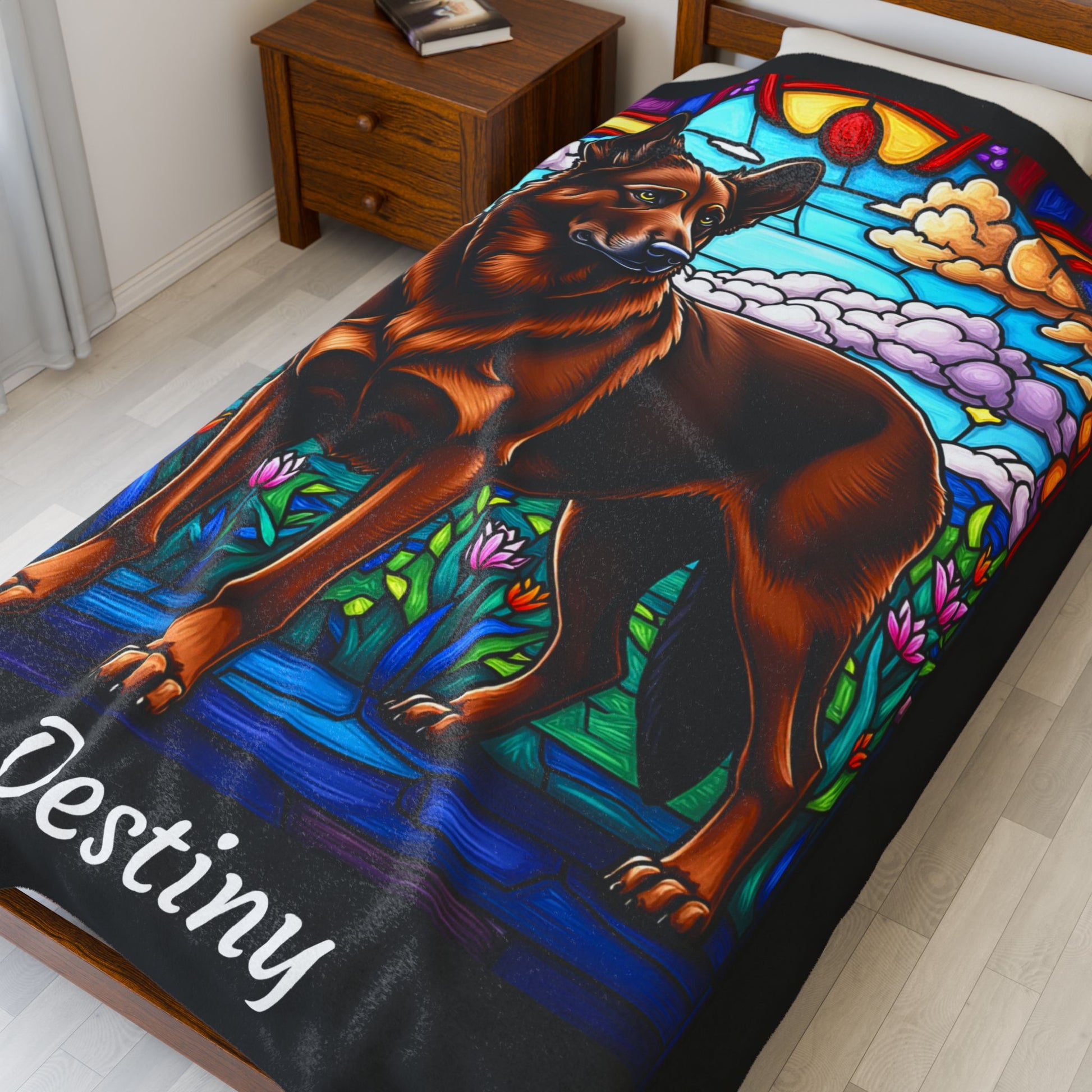 German Shepherd Liver Coat Blanket, Personalized Dog Lover Throw, Custom Gift for Dog Owners