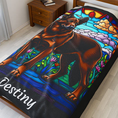 German Shepherd Liver Coat Blanket, Personalized Dog Lover Throw, Custom Gift for Dog Owners