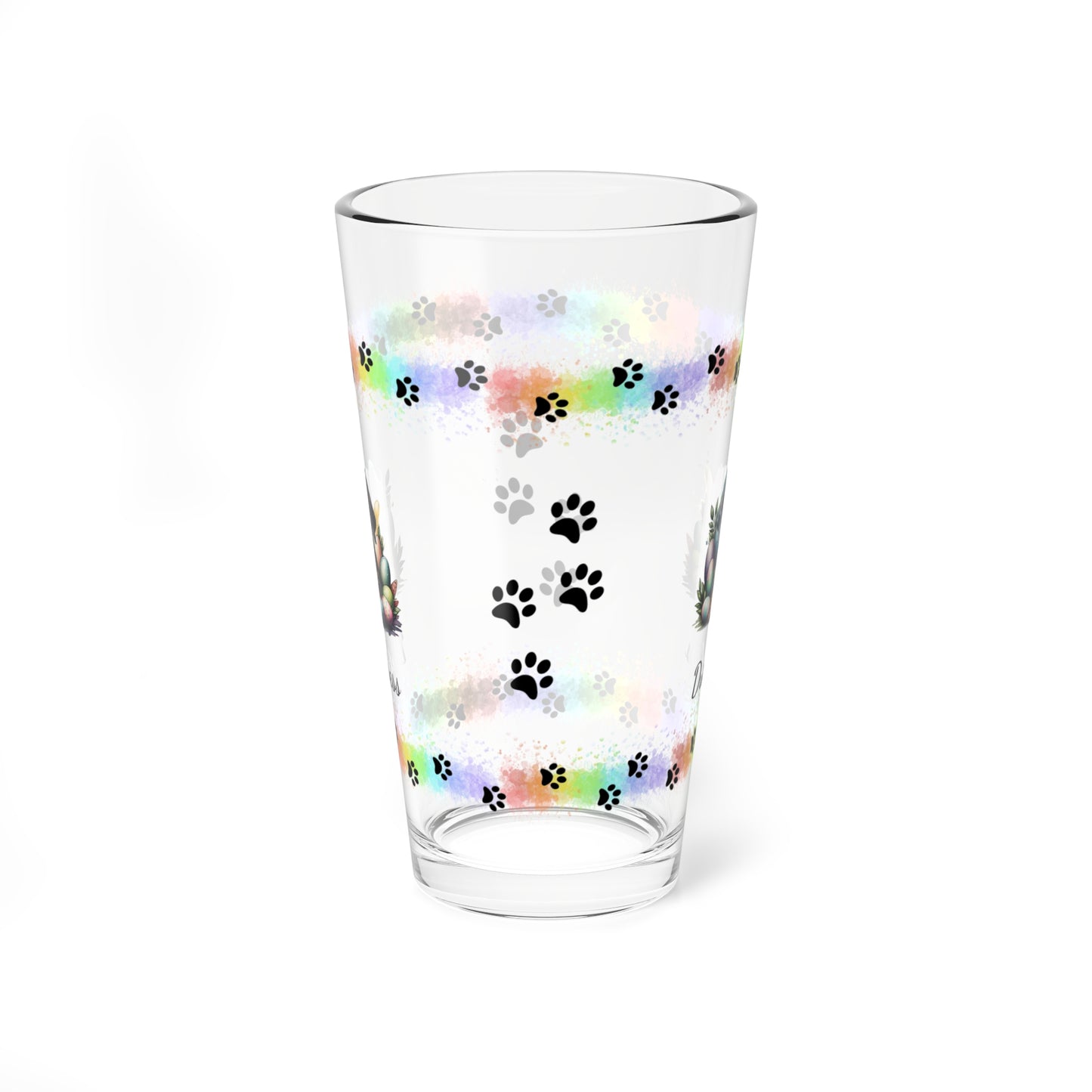 Dachshund Personalized Easter Puppy 16oz Pint Glass - Custom Dog Design, Mental Health Gift, Easter Décor, and Festive Celebrations