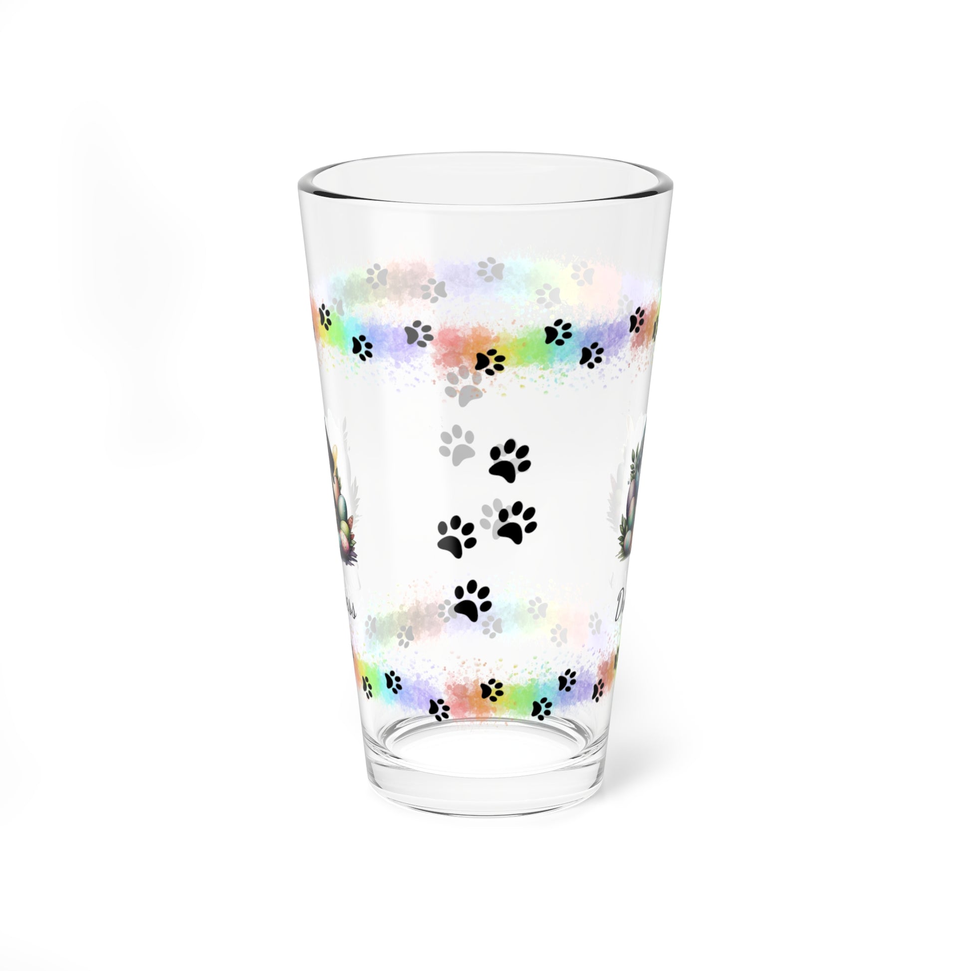 Dachshund Personalized Easter Puppy 16oz Pint Glass - Custom Dog Design, Mental Health Gift, Easter Décor, and Festive Celebrations