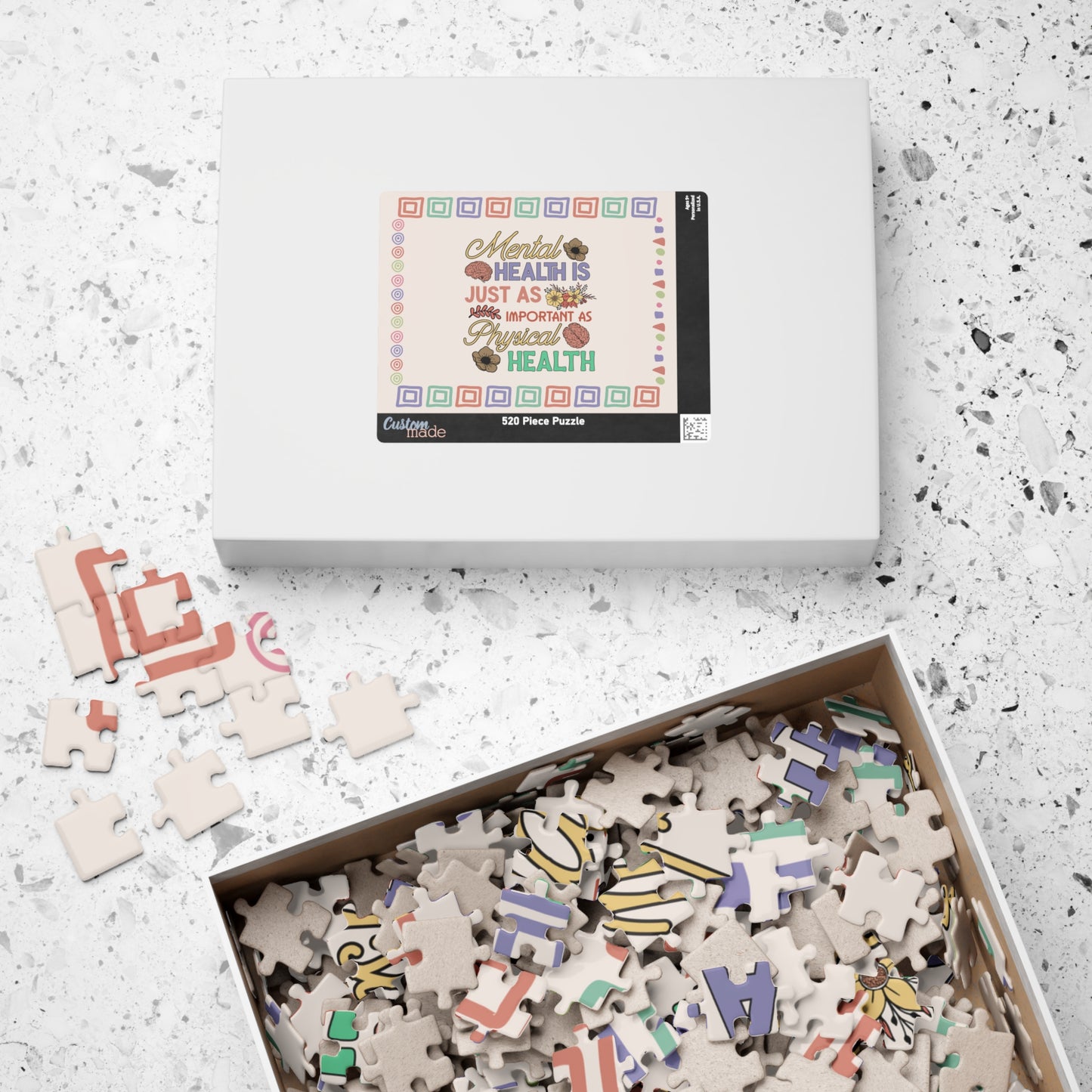 Mental Health Is Just as Important as Physical Health - Affirmation Puzzle Gift for Survivors and Puzzle Lovers