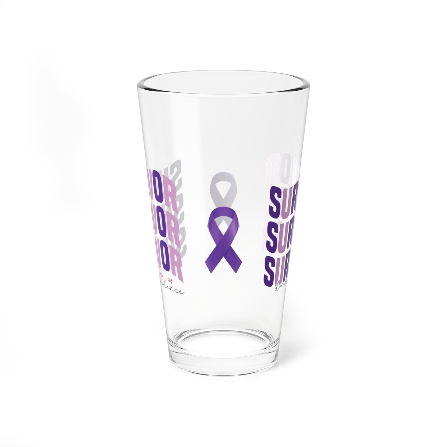 Survivor Survivor Survivor pint glass for Domestic Violence strength awareness
