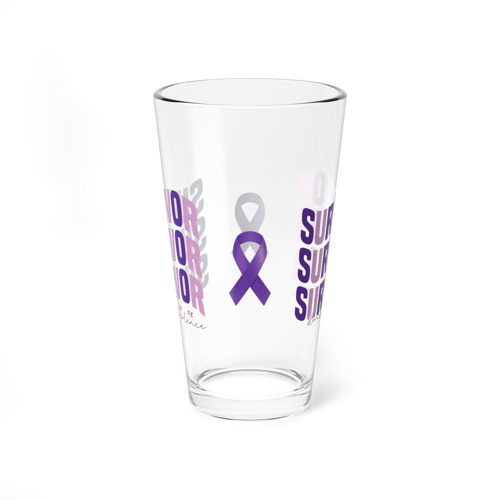 Survivor Survivor Survivor pint glass for Domestic Violence strength awareness