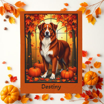 Australian Shepherd Red Coat Velveteen Blanket, Custom Plush Dog Throw, Personalized Aussie Lover Gift