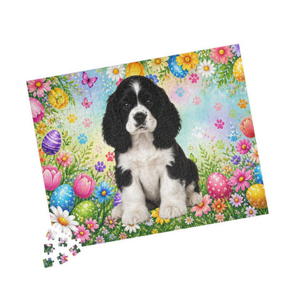American Cocker Spaniel (Black & White) Easter Puppy Puzzle