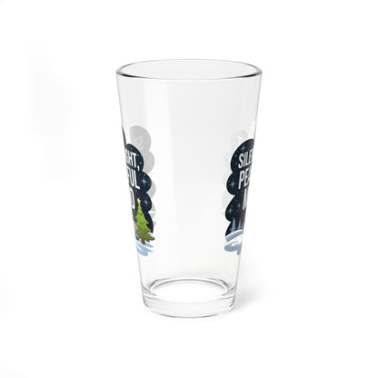 Silent Night, Peaceful Mind, Christmas Pint Glass, 16oz