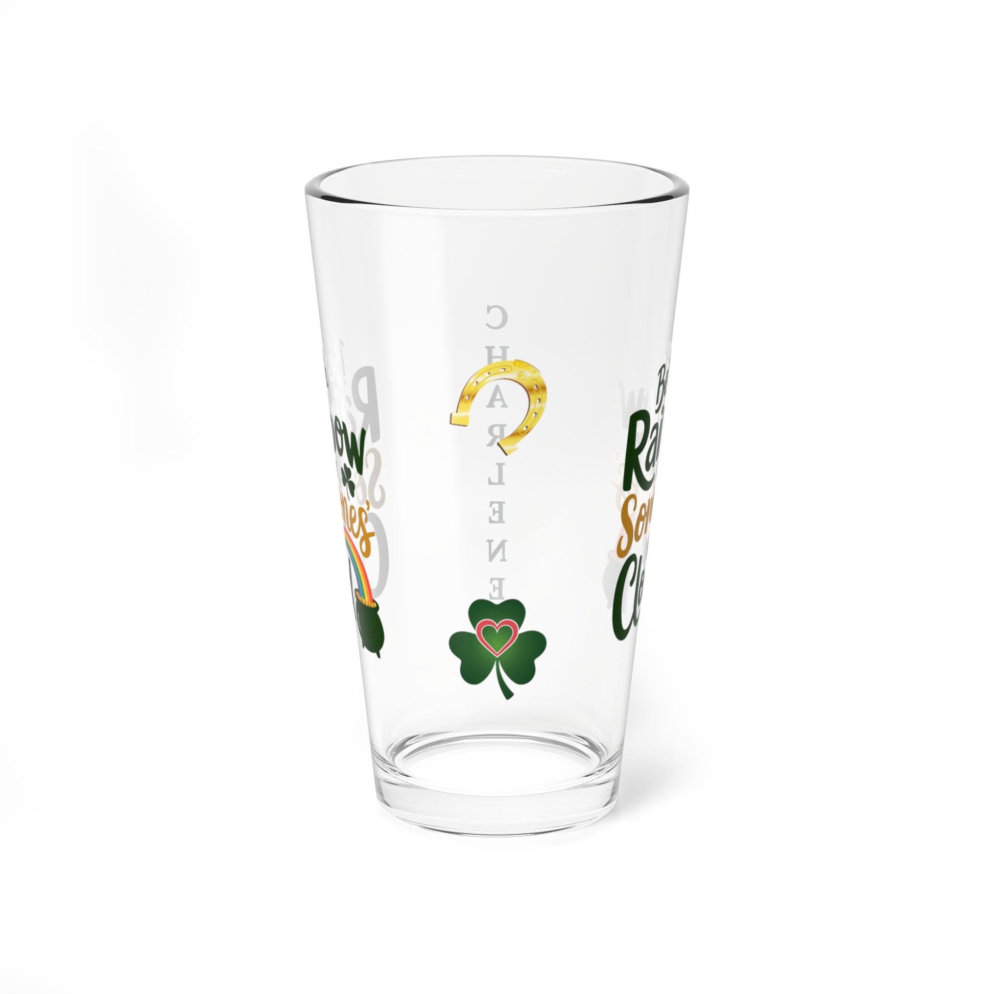 Be The Rainbow In Someones Cloud: Personalized St. Patrick's Day Pint Glass - Customizable Name for Happiness and Positivity