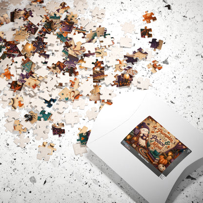 Pumpkin Spice and Peace of Mind Halloween Puzzle - Cozy Ghost with Heart Mug, Good Vibes Pillow, and Pumpkin Recipe Books