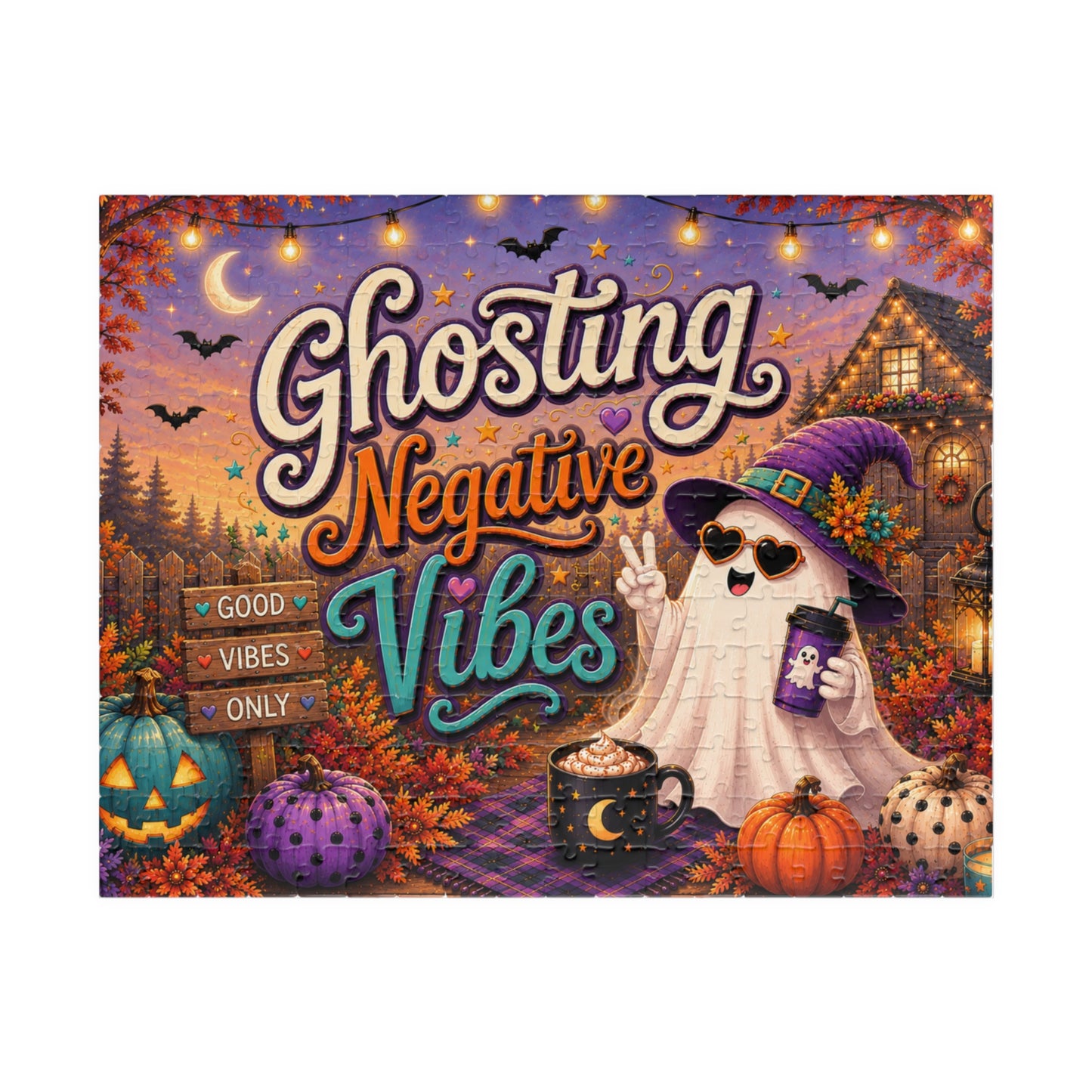 Ghosting Negative Vibes Halloween Puzzle